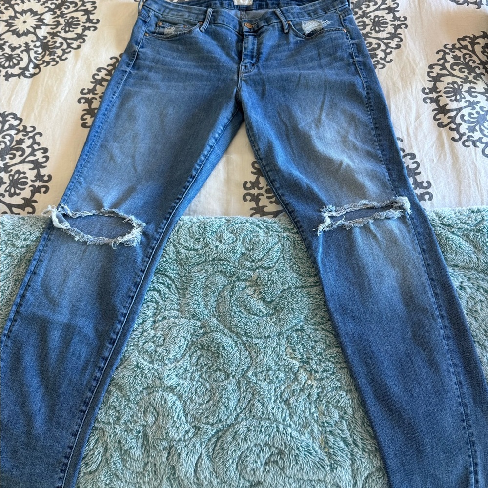MOTHER Looker Ankle Fray in Wild Thing